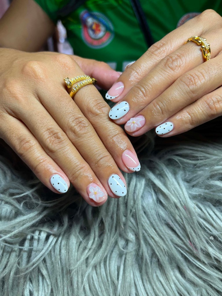 3D Floral & Gold Accents — Lovely Nails nail art